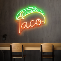 Taco & Burger Neonschild - ein lustiges, festliches LED -Neonlicht für Ihr Restaurant