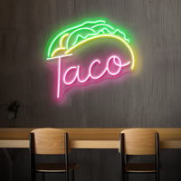 Taco & Burger Neonschild - ein lustiges, festliches LED -Neonlicht für Ihr Restaurant