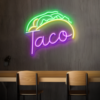 Taco & Burger Neonschild - ein lustiges, festliches LED -Neonlicht für Ihr Restaurant