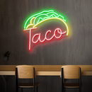 Taco & Burger Neonschild - ein lustiges, festliches LED -Neonlicht für Ihr Restaurant