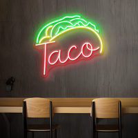 Taco & Burger Neonschild - ein lustiges, festliches LED -Neonlicht für Ihr Restaurant