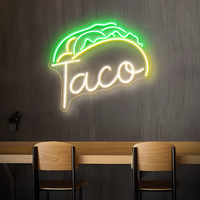 Taco & Burger Neonschild - ein lustiges, festliches LED -Neonlicht für Ihr Restaurant