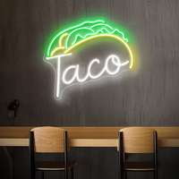 Taco & Burger Neonschild - ein lustiges, festliches LED -Neonlicht für Ihr Restaurant