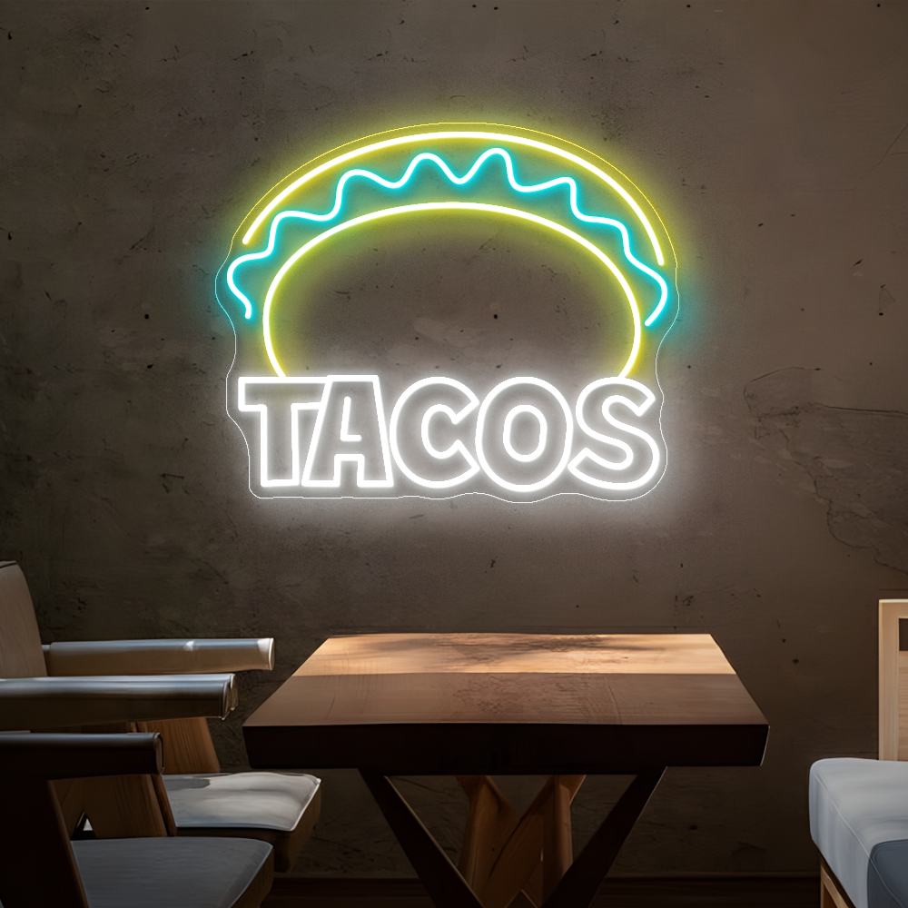 Taco & Burger Neon Sign – Eye-catching LED Light for Taco & Burger Restaurants