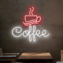 Heiße Kaffee & Tasse Neonschild - Perfektes LED -Neonlicht für Kaffeeliebhaber